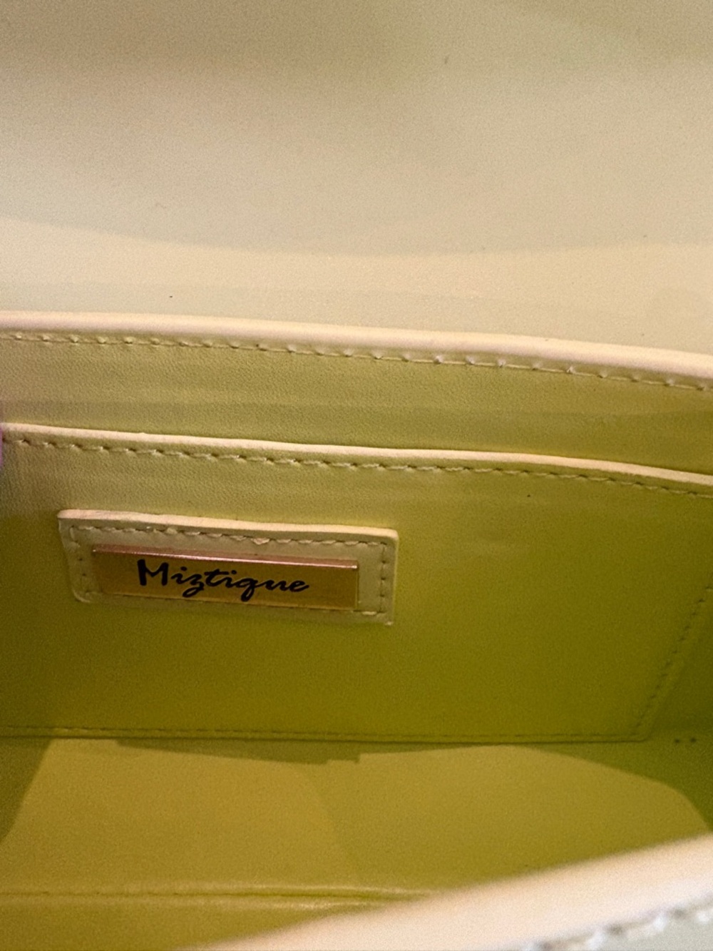 Neon Yellow Shoulder Bag with Gold Hardware - Picture 5 of 6